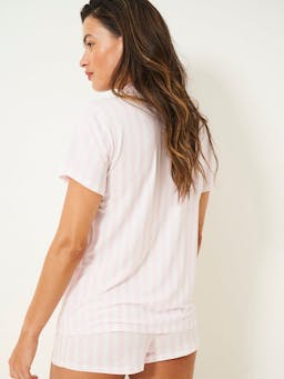 Pale pink stripe short pyjama set Short Pyjama Set Stripe & Stare    - Collagerie