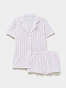 Pale pink stripe short pyjama set Short Pyjama Set Stripe & Stare    - Collagerie