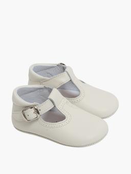 Baby boy pram t-bar shoes cream Baby Shoes Amaia    - Collagerie