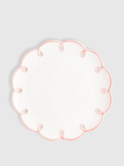 Pink edged squiggle starter plates, set of 4 SALES Maison Margaux    - Collagerie