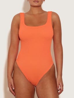 Orange square neck swimwuit Swimsuit Hunza G    - Collagerie