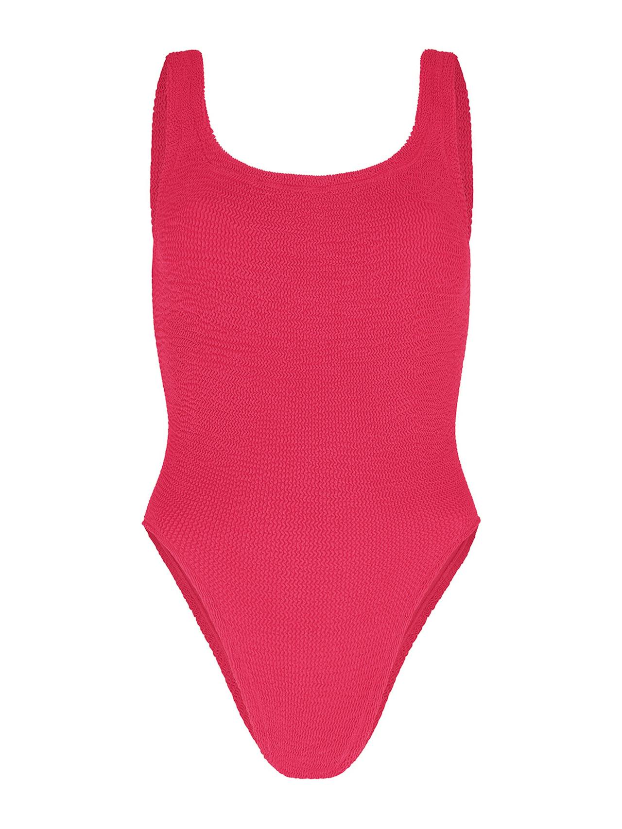 Metallic raspberry Square neck swimsuit