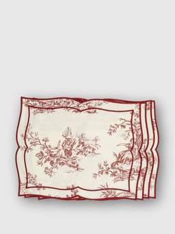 Maroon toile placemats, set of 4 SALES Maison Margaux    - Collagerie