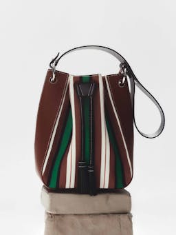 Chestnut, black and green stripe Bollo bag Strathberry x Collagerie Bollo Strathberry x Collagerie    - Collagerie