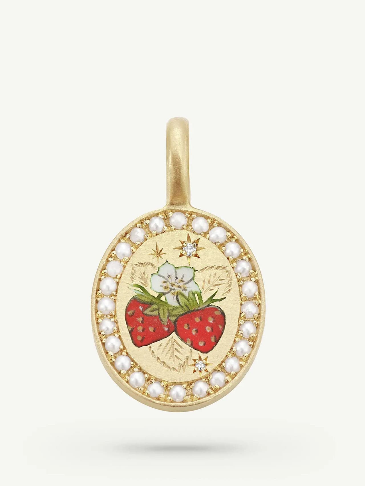 Strawberries and cream pendant