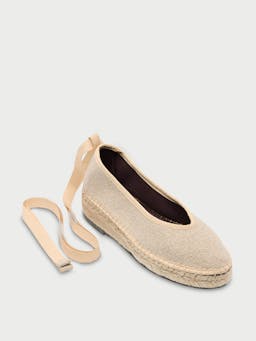 Cream Summer swing flats Ribbon Flabelus    - Collagerie