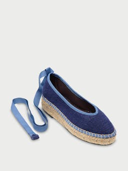 Navy Summer swing flats Ribbon Flabelus    - Collagerie