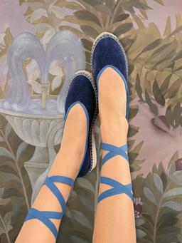 Navy Summer swing flats Ribbon Flabelus    - Collagerie