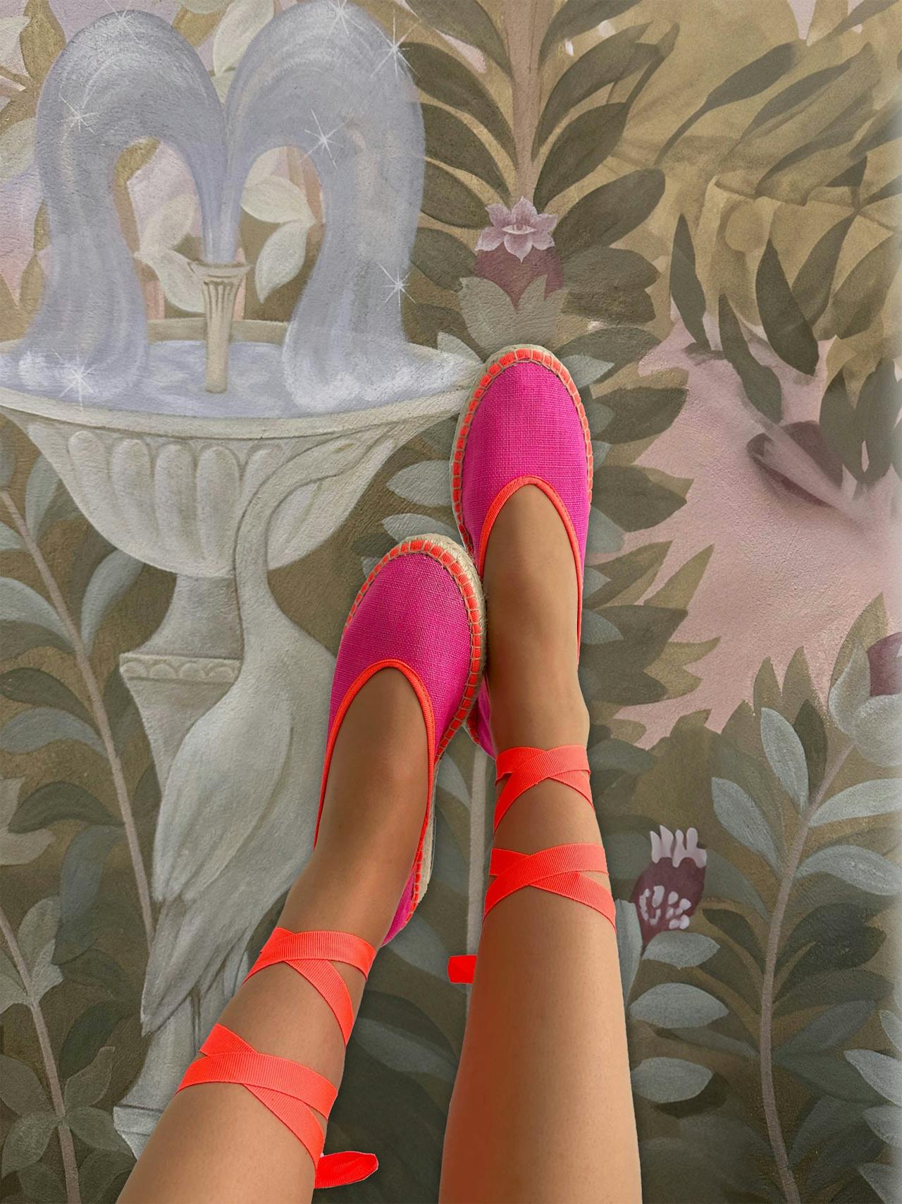 Pink Summer swing flats Ribbon Flabelus    - Collagerie