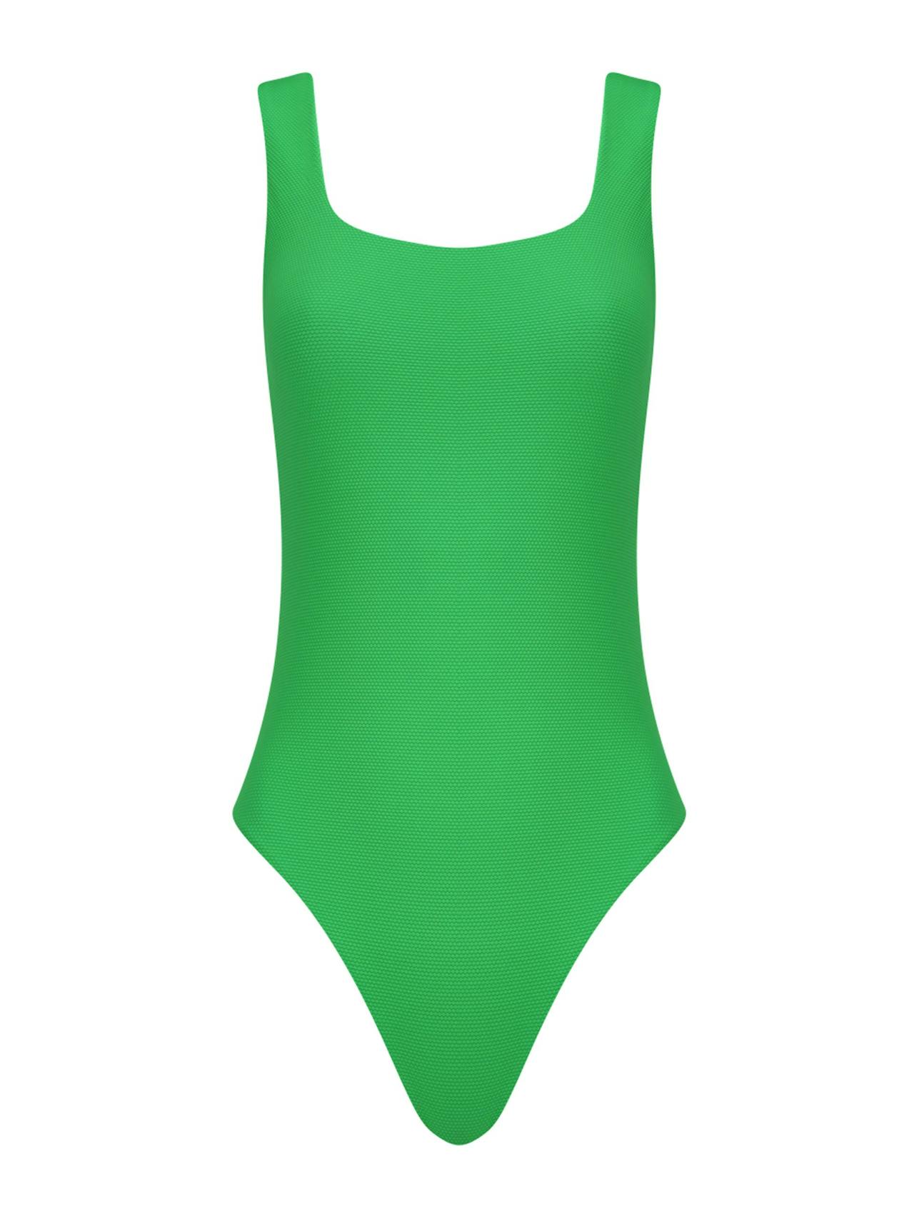 The Poppy (high leg) swimsuit in bright green