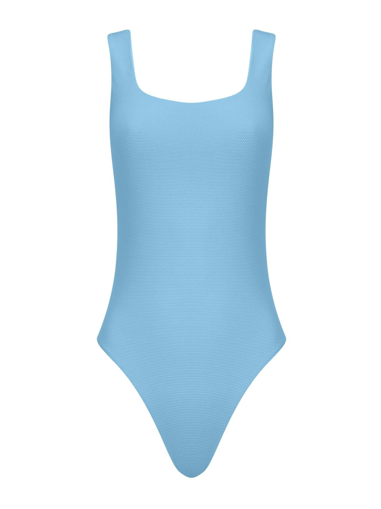 The Poppy (high leg) swimsuit in summer blue
