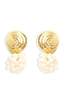 Gold with pearl Thia earrings Earrings By Alona    - Collagerie