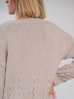 Slėniai silver grey merino wool sweater Handmade Merino Sweater The Knotty Ones    - Collagerie