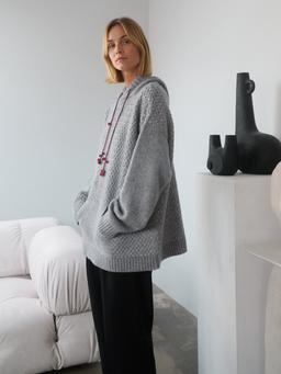 Žilvinas fog grey merino wool hoodie Merino Wool Hoodie The Knotty Ones    - Collagerie