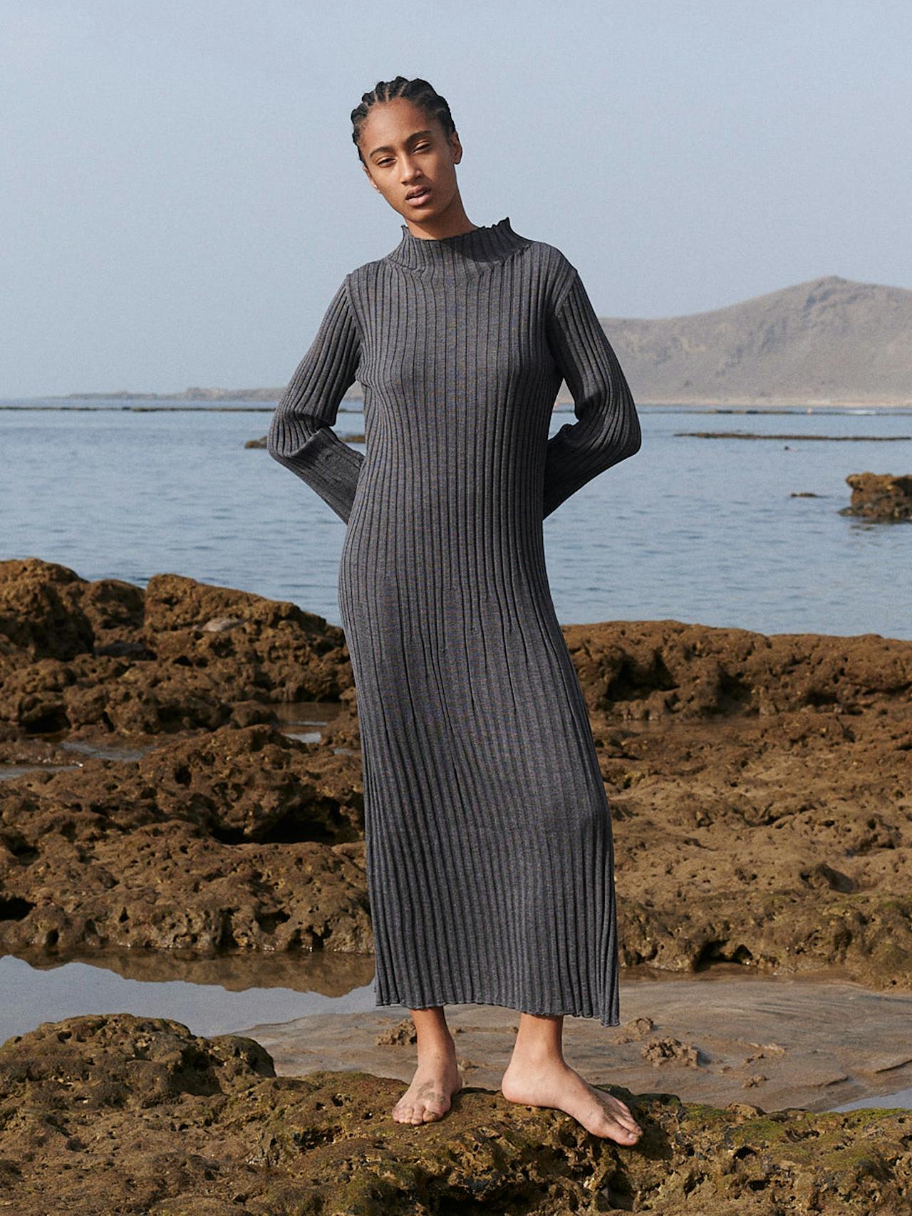 Medina charcoal merino dress Merino Dress The Knotty Ones    - Collagerie