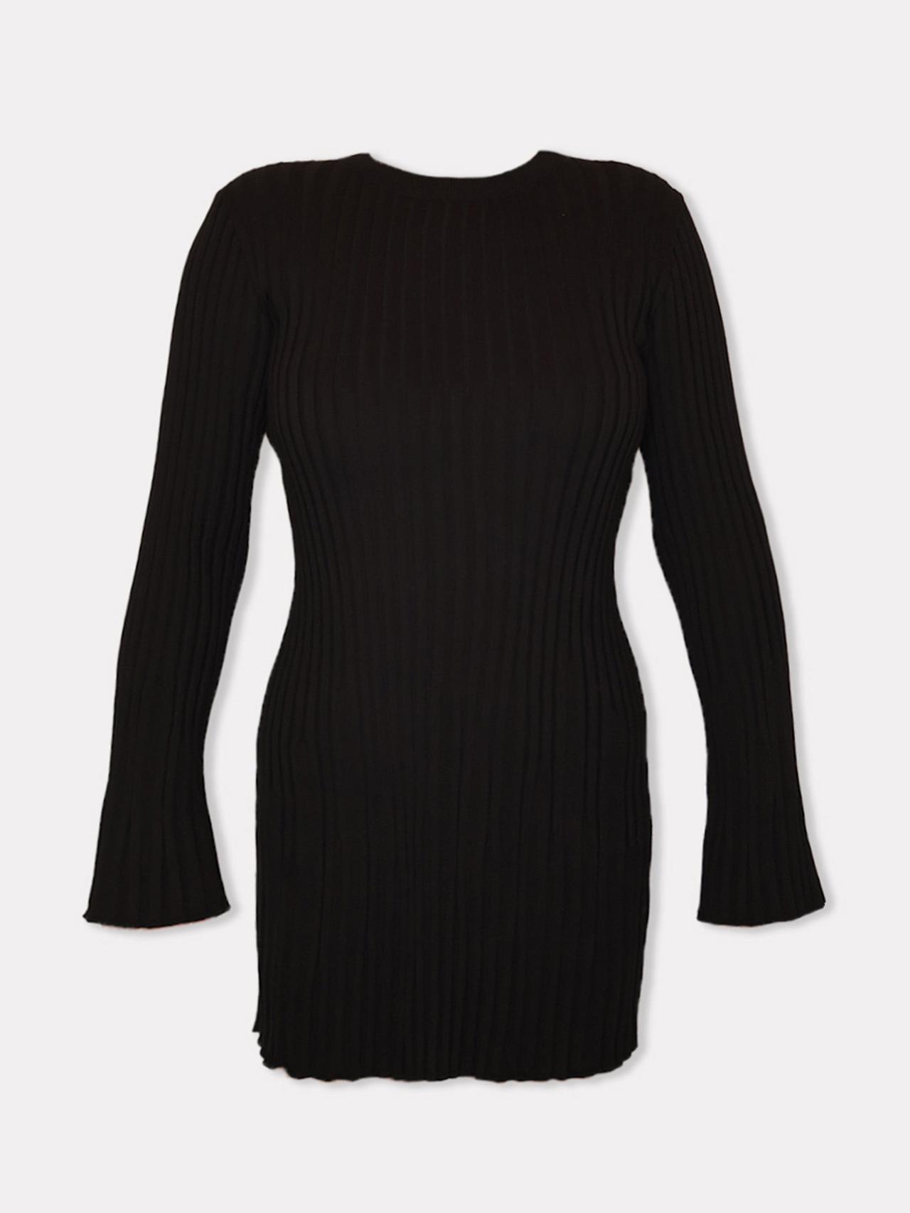 Aušra black cotton mini dress