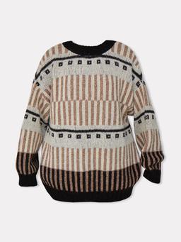 Ethno off-white alpaca wool sweater Alpaca Wool Sweater The Knotty Ones Off-White S  - Collagerie