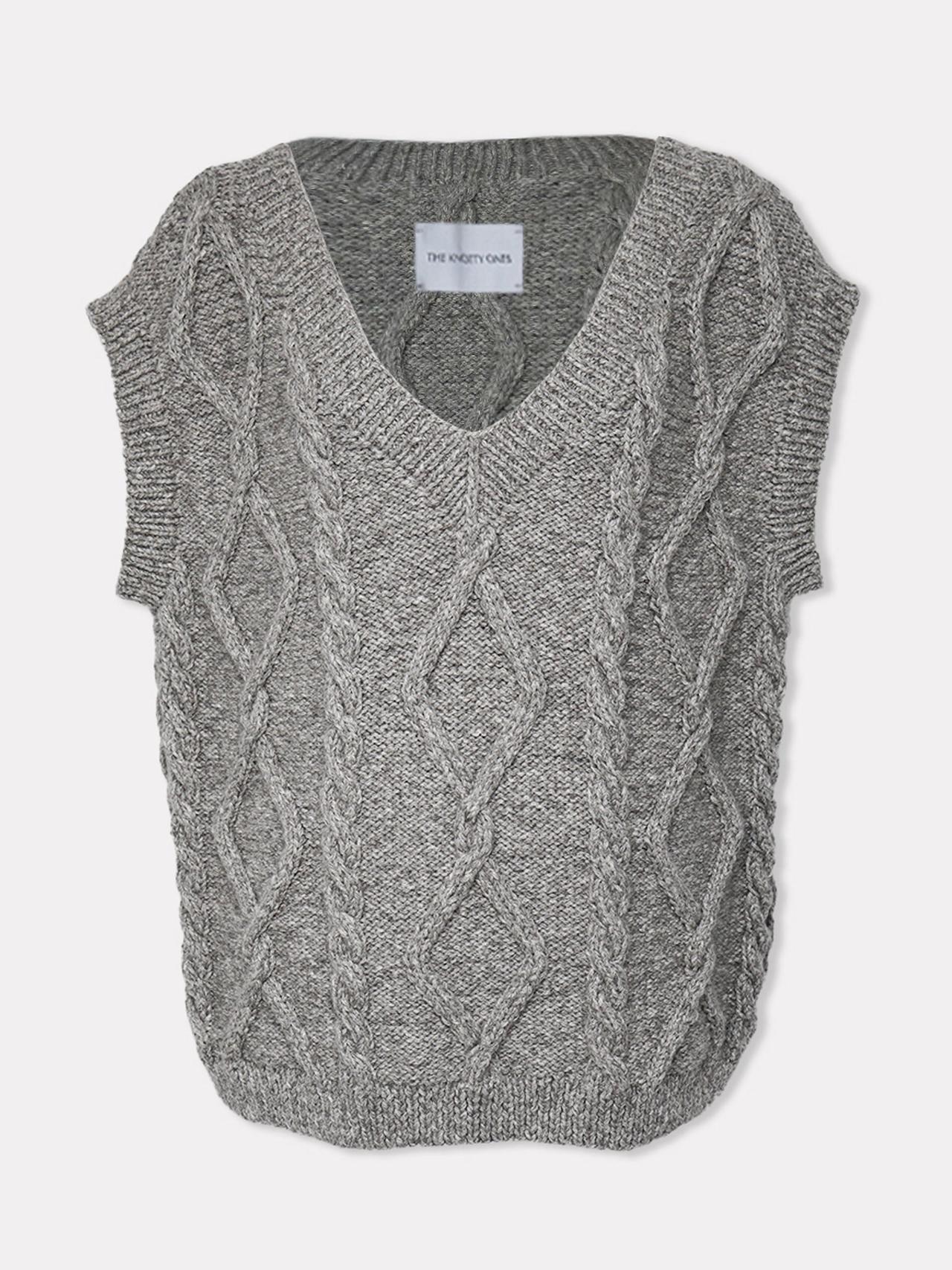 Laimė cloud grey alpaca wool and cotton vest