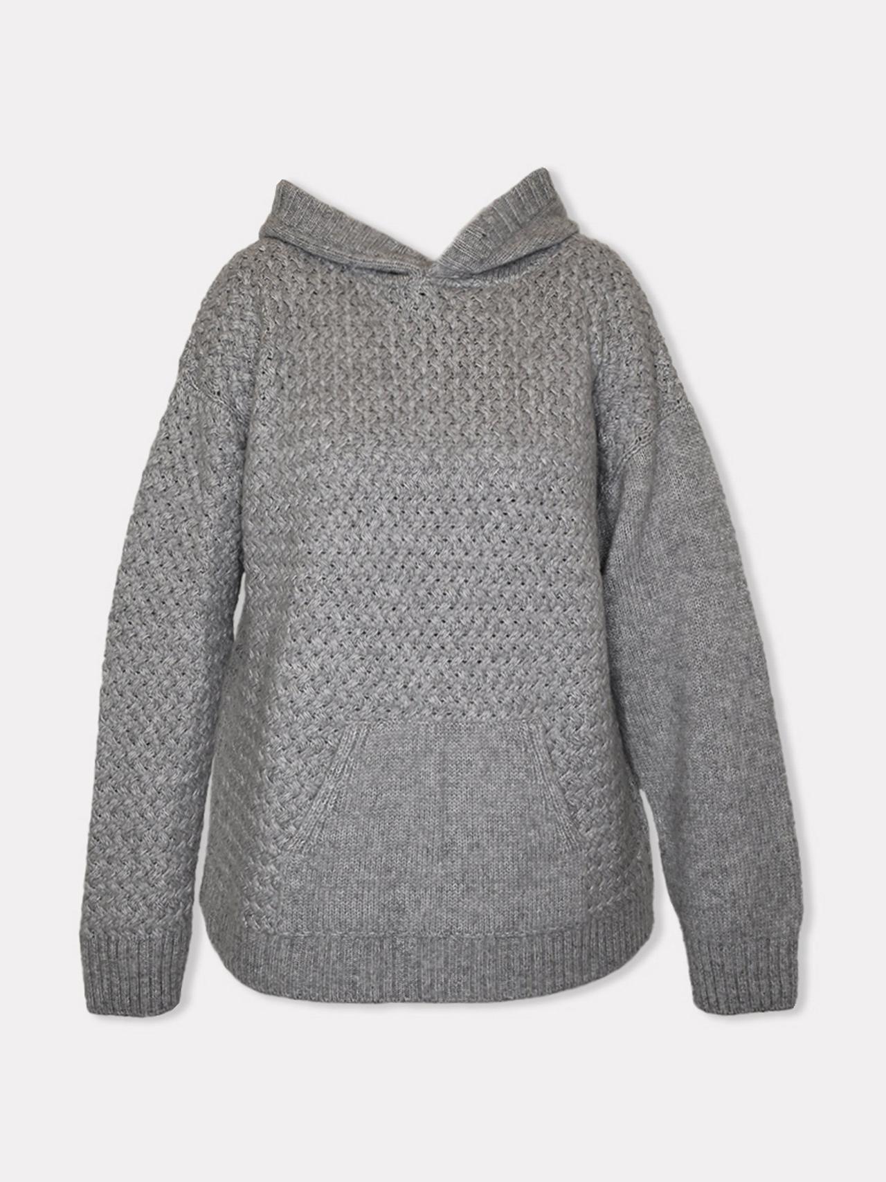 Žilvinas fog grey merino wool hoodie Merino Wool Hoodie The Knotty Ones Fog Grey S  - Collagerie