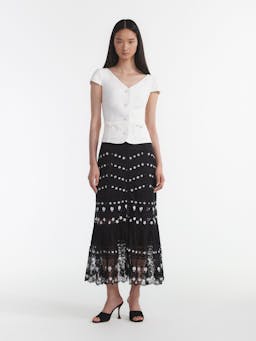 Black Lorna long skirt Skirt Saloni    - Collagerie