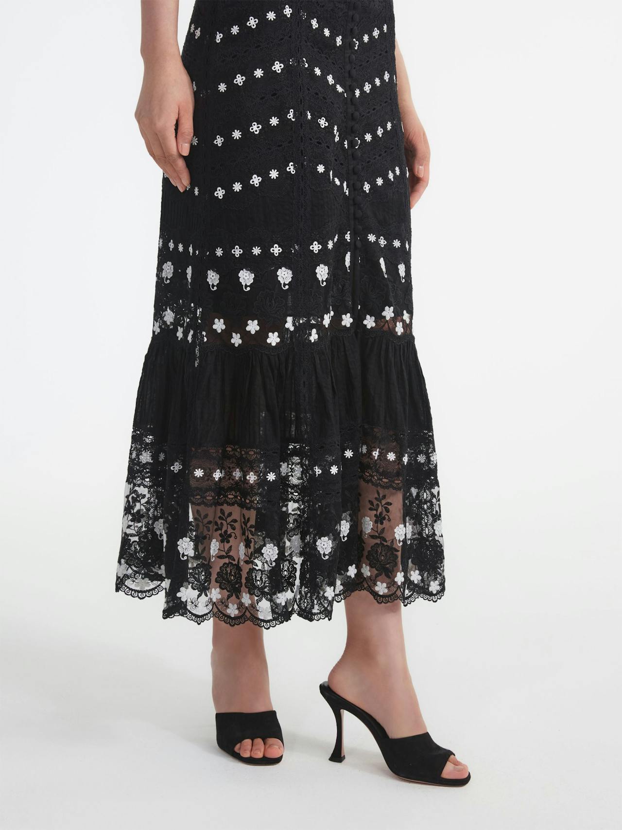 Black Lorna long skirt Skirt Saloni    - Collagerie