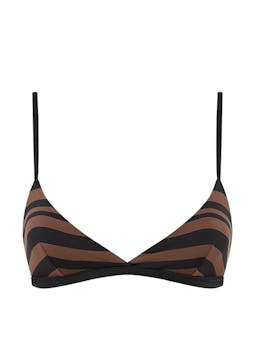 Nutmeg stripe Tri Crop bikini top Womens Swimwear - Bikini Tops Matteau    - Collagerie