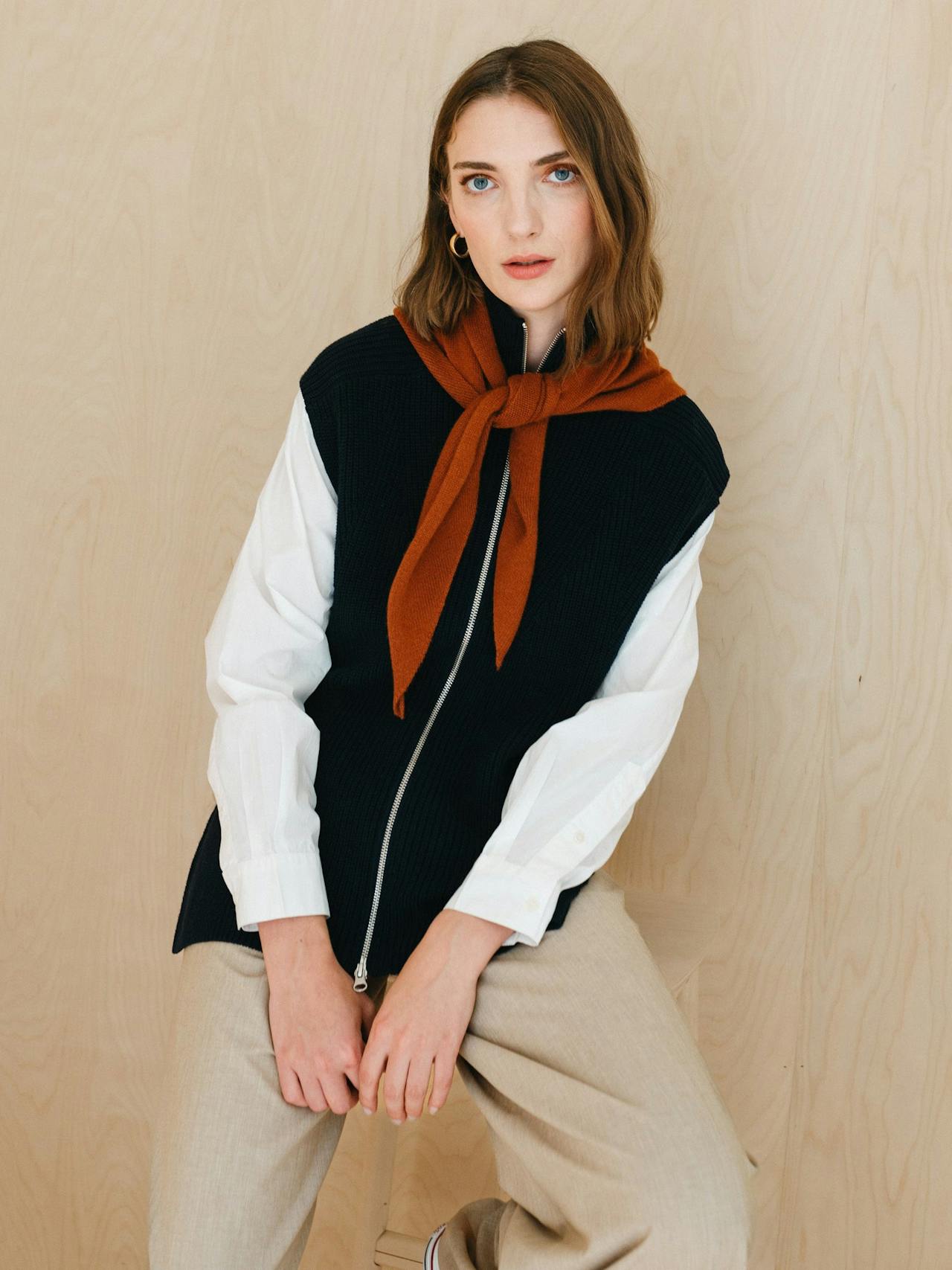 Merino Triangle Scarf in Rust Style > Womens Scarves > Merino Scarves > Triangle TBCo    - Collagerie