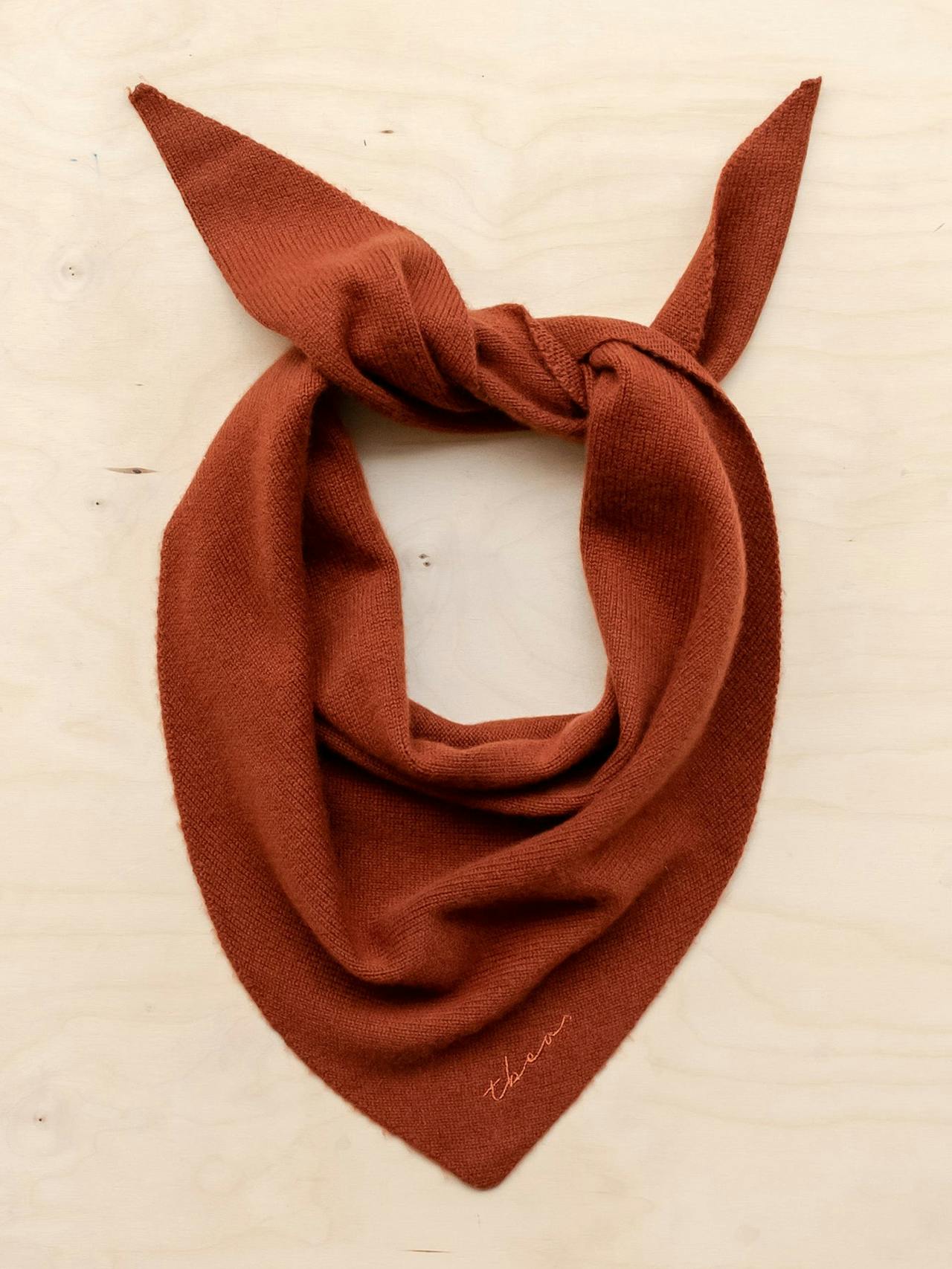 Merino Triangle Scarf in Rust