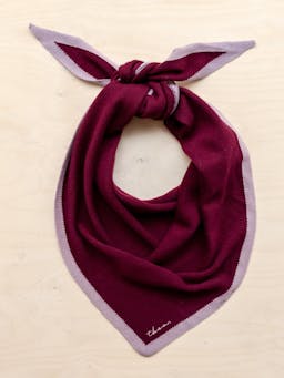 Large merino triangle scarf in burgundy and lilac Style > Womens Scarves > Merino Scarves > Triangle TBCo    - Collagerie