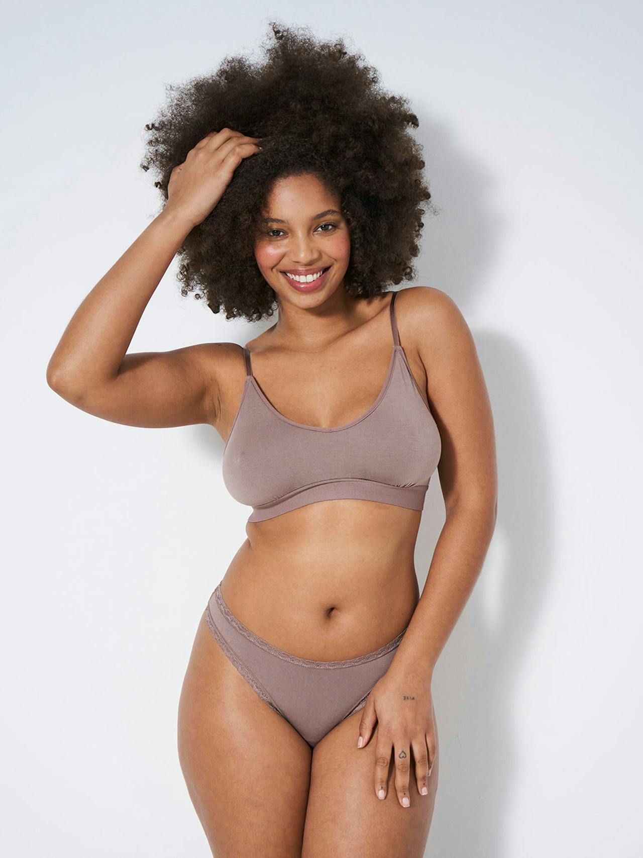 Taupe t-shirt bra T-shirt Bra Stripe & Stare    - Collagerie