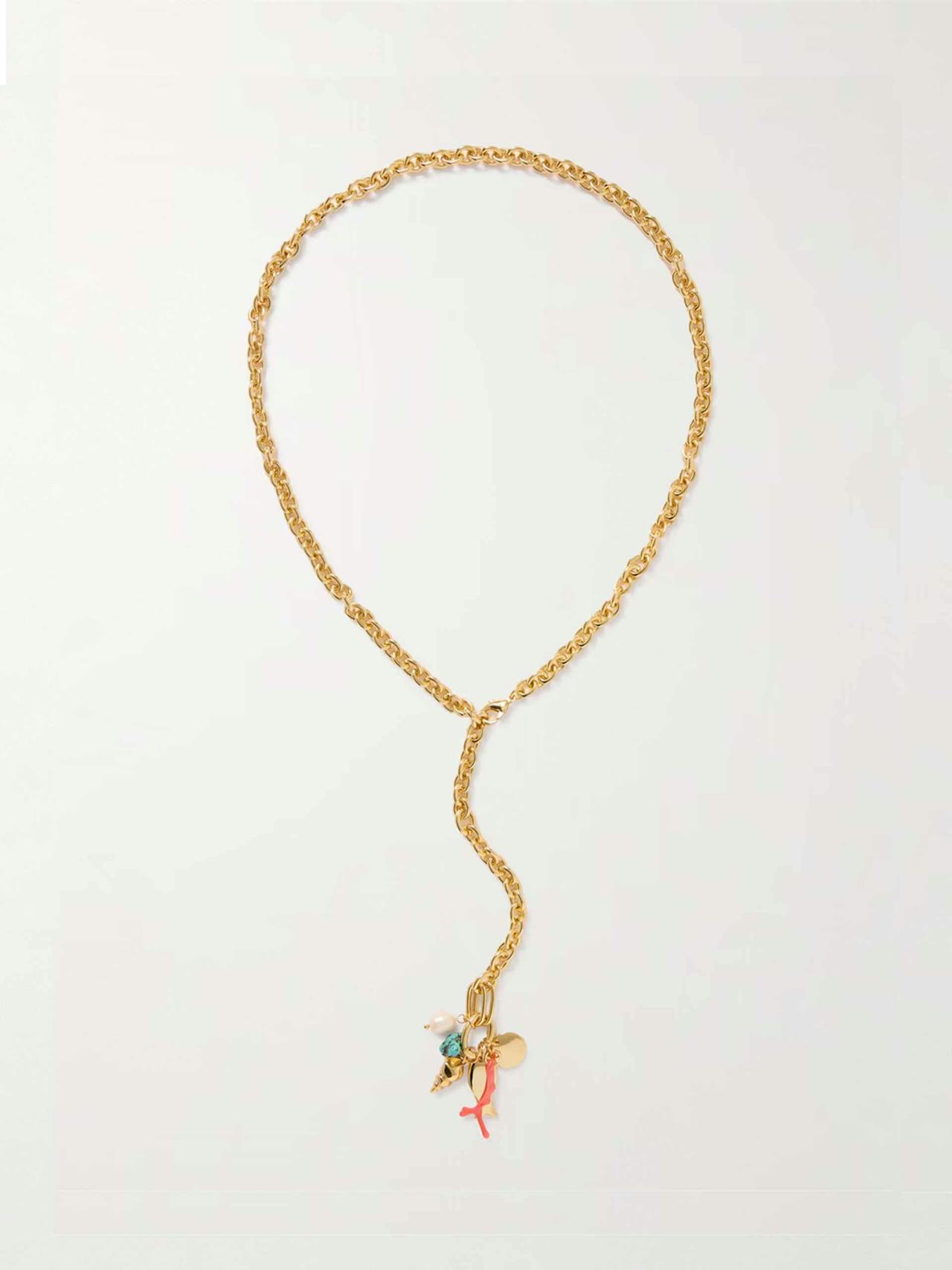 The Apertivo gold-tone, enamel, turquoise and pearl necklace