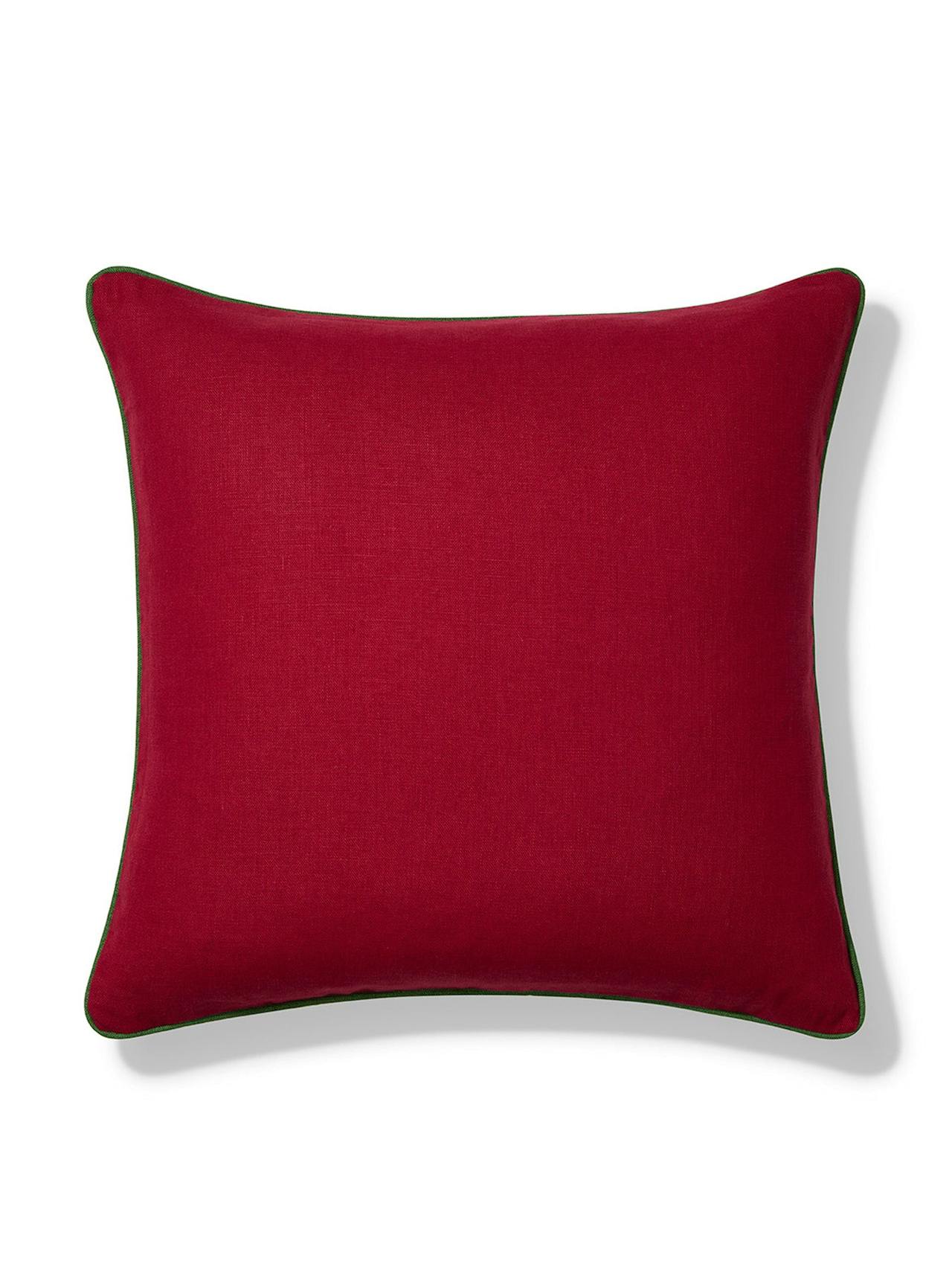 Volga red emerald trim cushion
