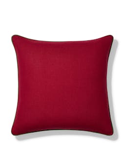 Volga red emerald trim cushion Cushions Volga Linen    - Collagerie