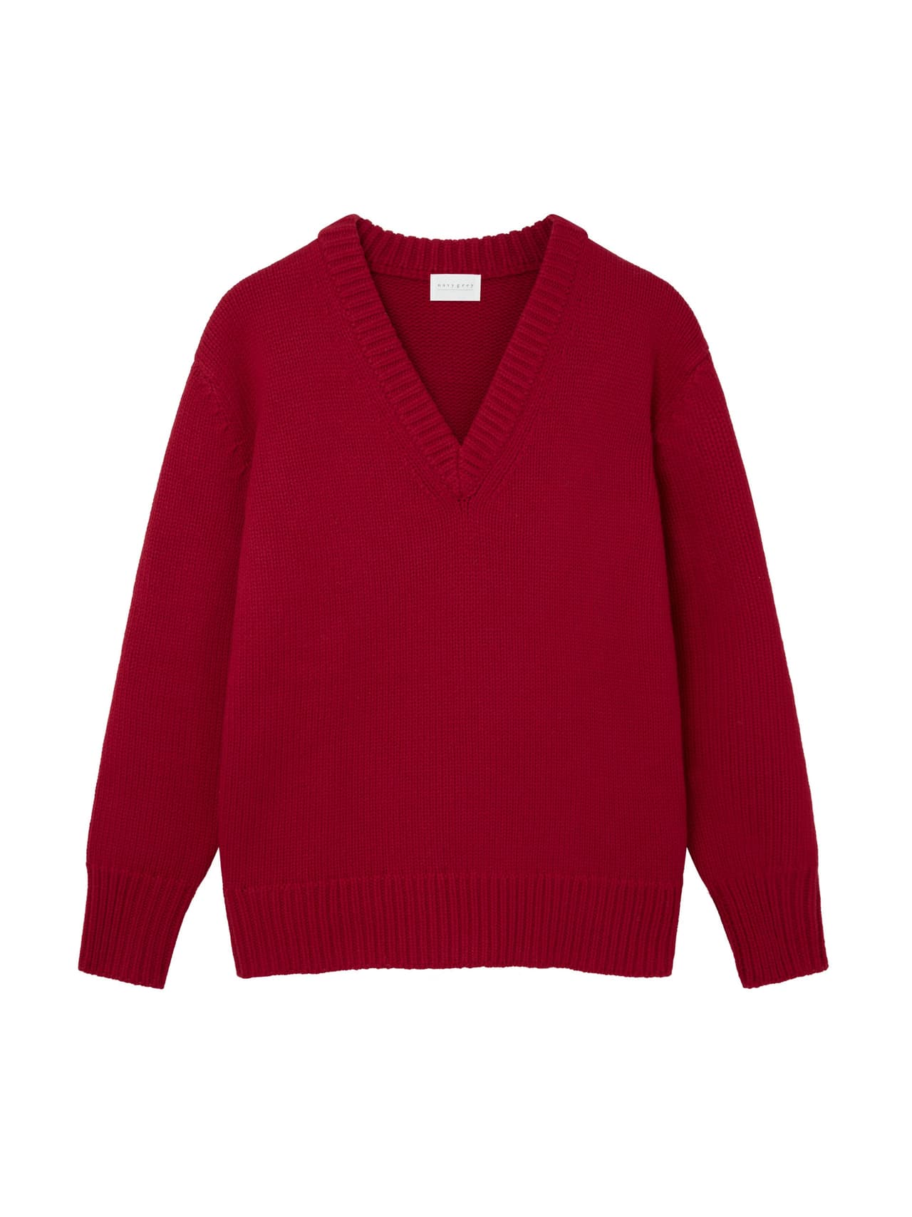 The authentic v-neck in carmine Jumper Navygrey XS   - Collagerie