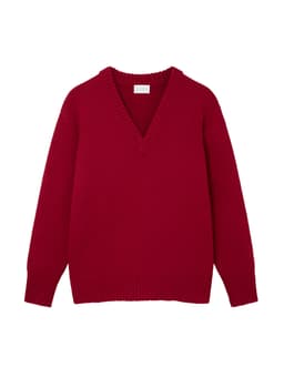 The authentic v-neck in carmine Jumper Navygrey XS   - Collagerie