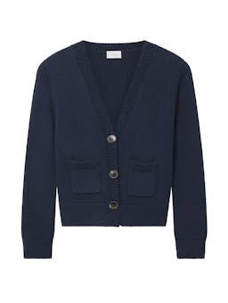 The Boxy cardigan in navy Clothing Navygrey    - Collagerie