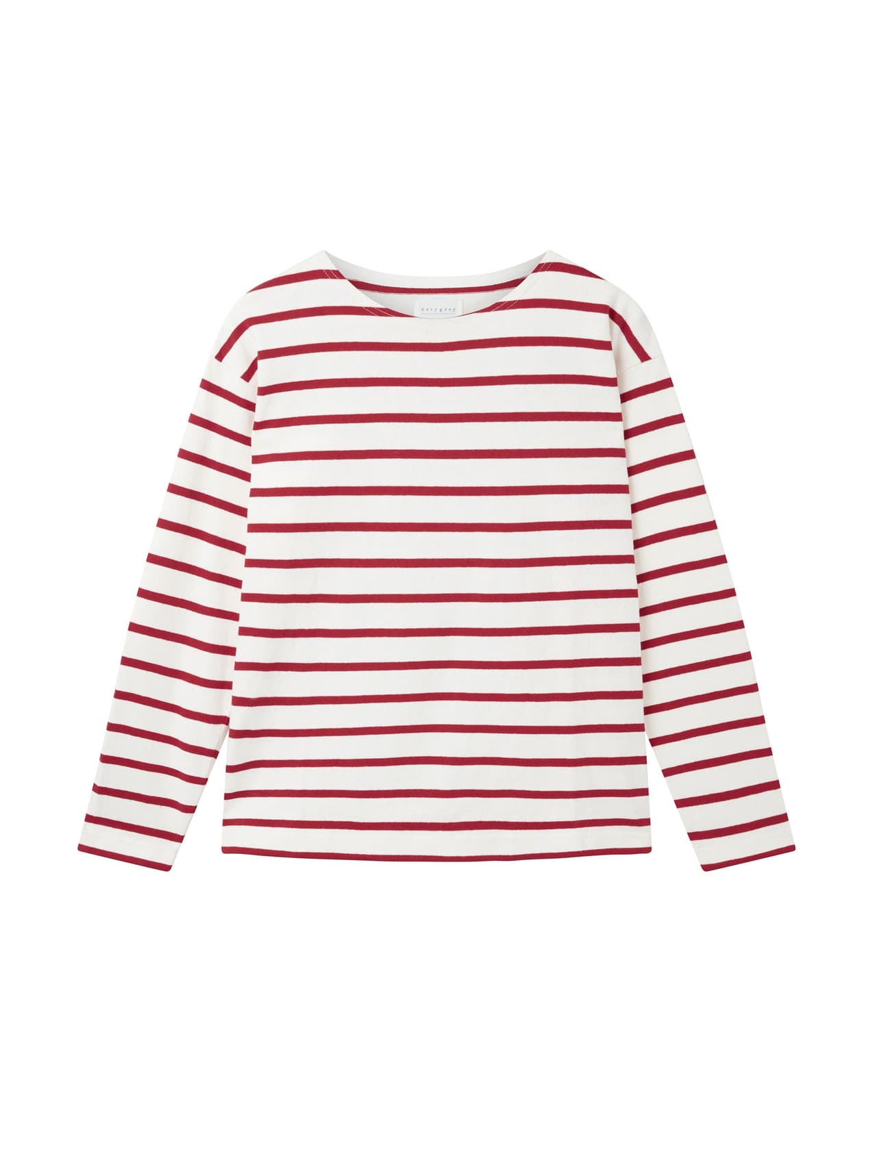 The breton jersey in carmin and ecru Top Navygrey XS   - Collagerie