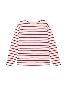 The breton jersey in carmin and ecru Top Navygrey XS   - Collagerie