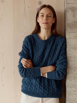 The cable crew in atlantic blue Jumper Navygrey    - Collagerie