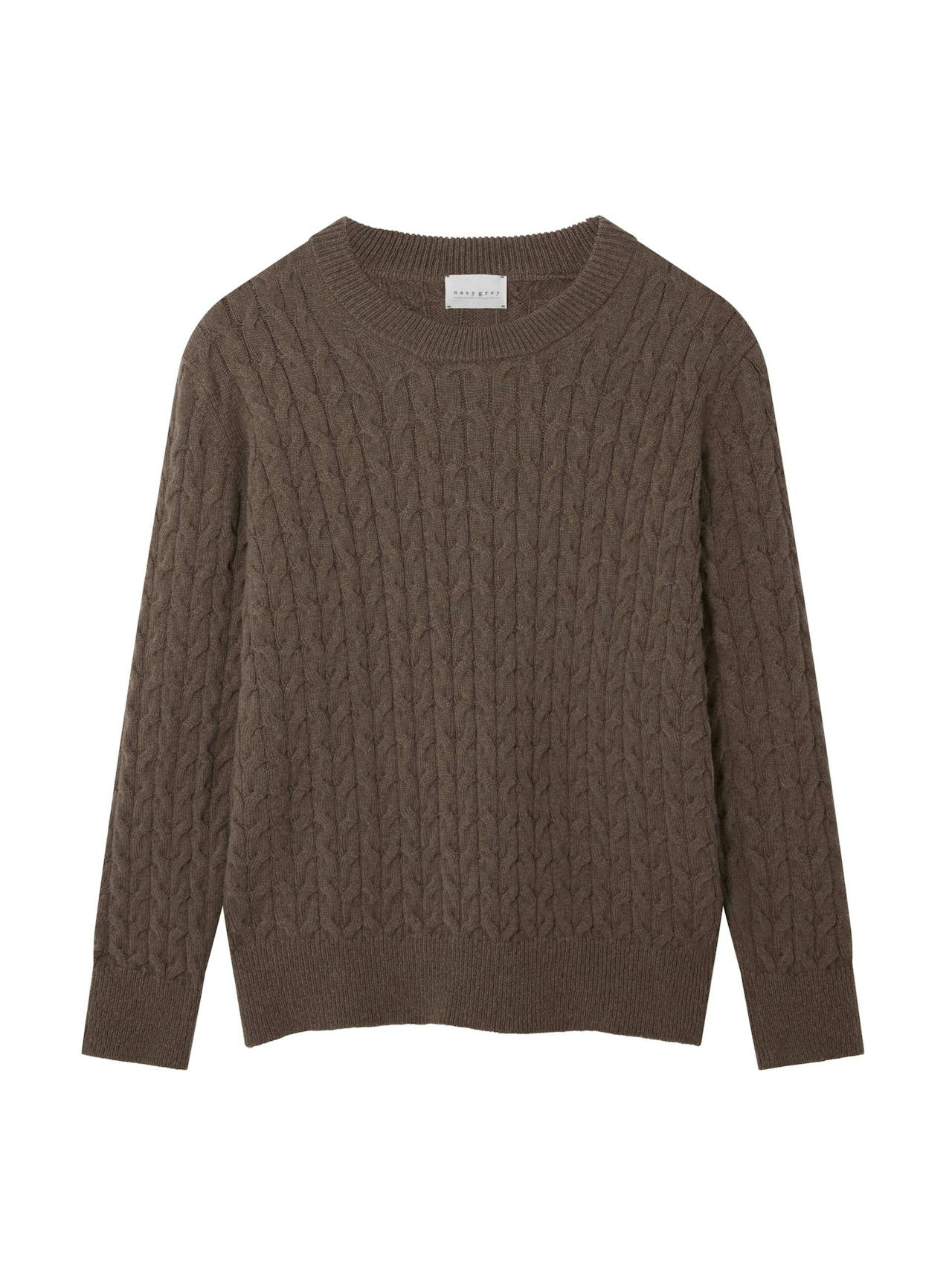 The cable crew in mocha Jumper Navygrey    - Collagerie