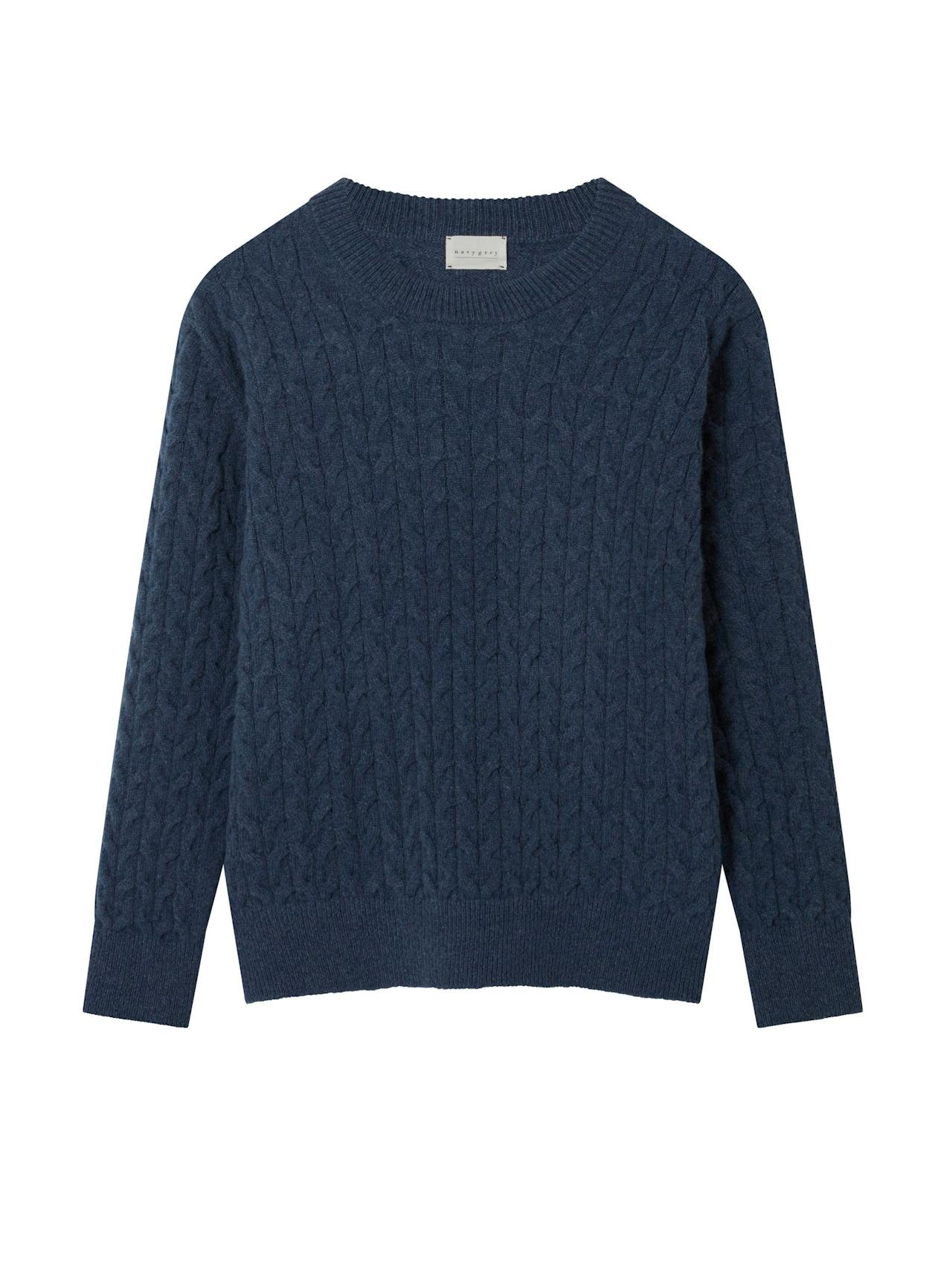 The cable crew in atlantic blue Jumper Navygrey    - Collagerie