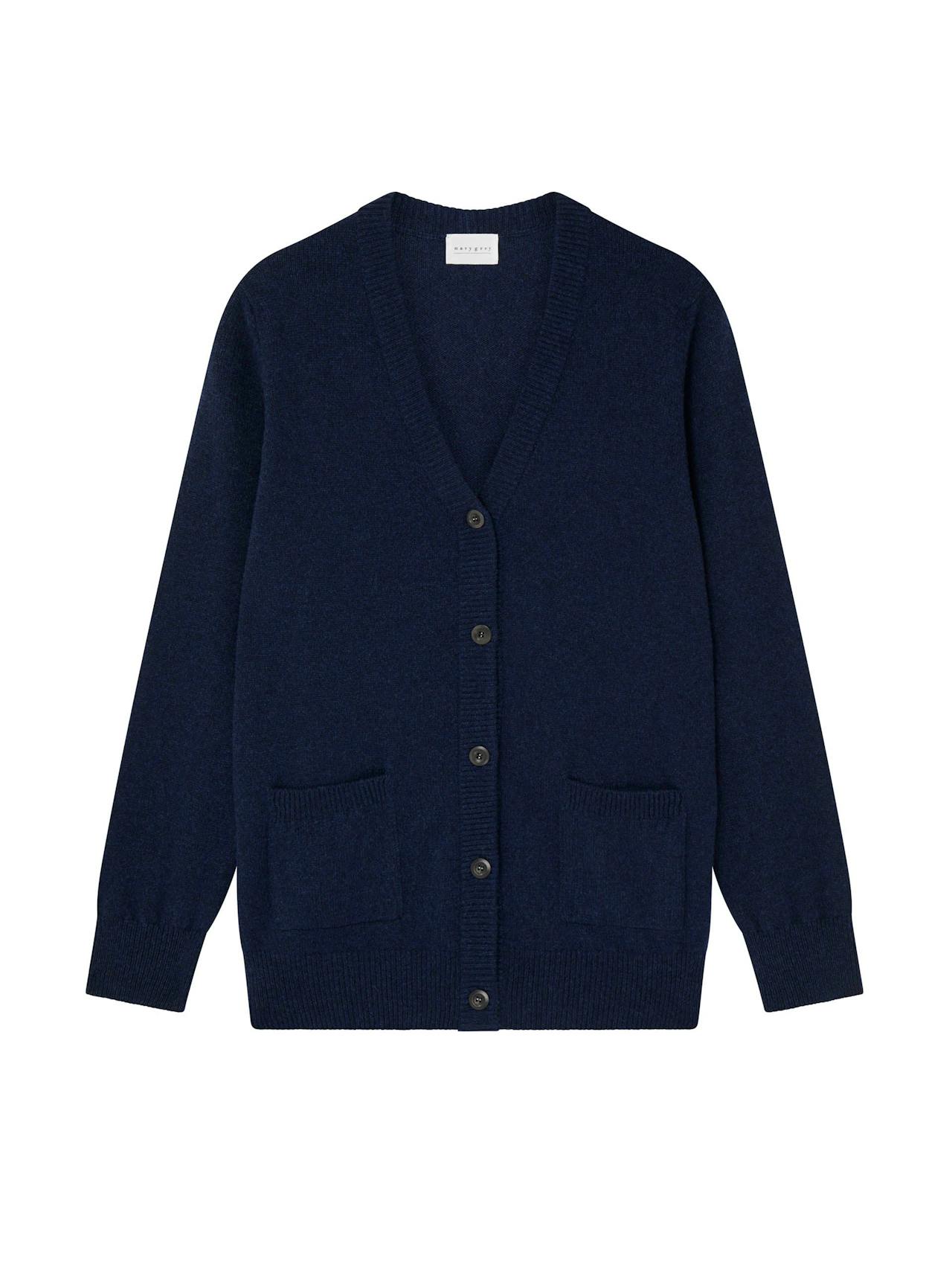 The cardigan 2.0 in navy marl Cardigan Navygrey    - Collagerie