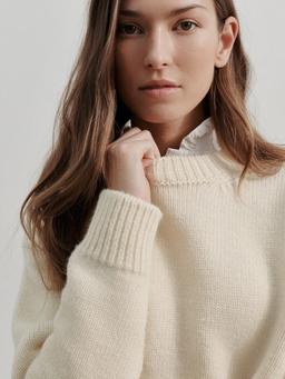 Undyed ecru Chunky field jumper The CHUNKY FIELD Navygrey    - Collagerie