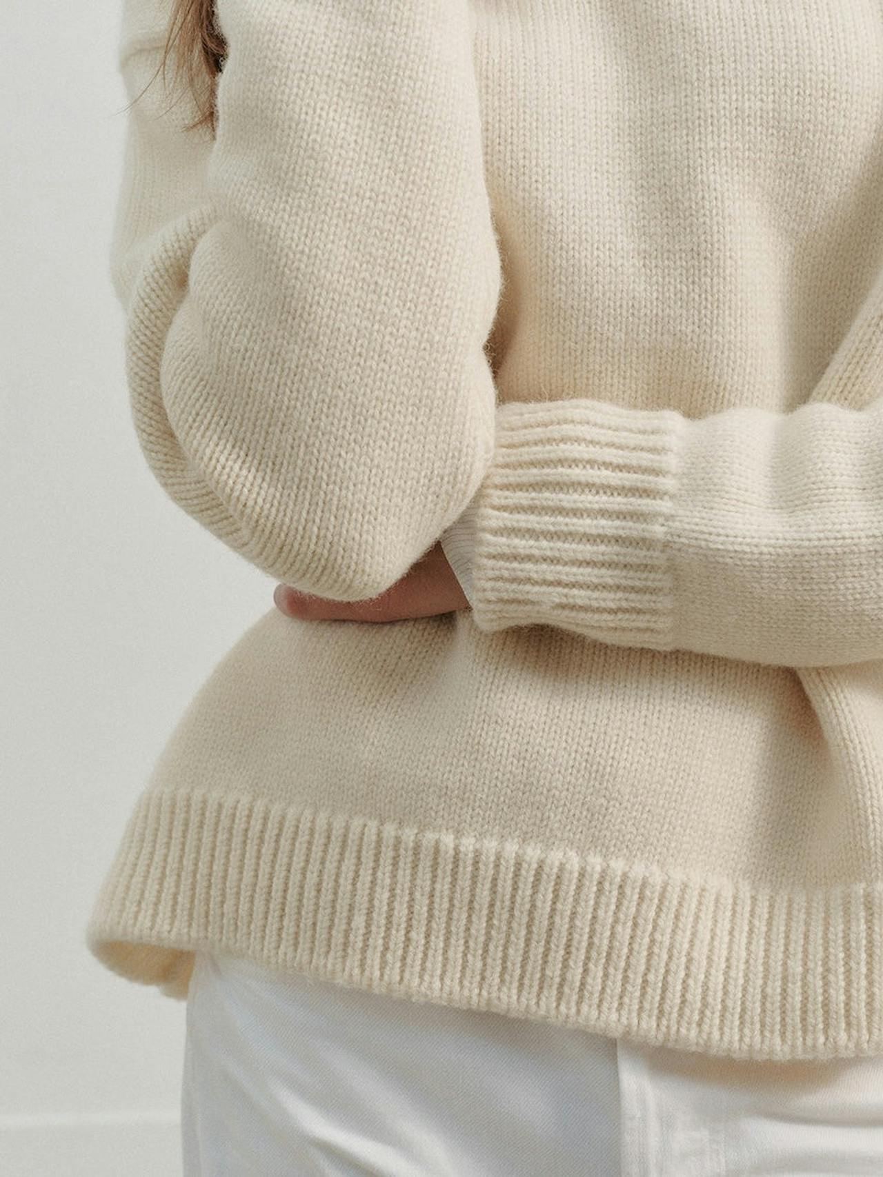 Undyed ecru Chunky field jumper The CHUNKY FIELD Navygrey    - Collagerie