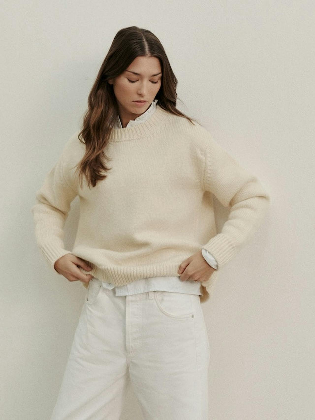 Undyed ecru Chunky field jumper The CHUNKY FIELD Navygrey    - Collagerie