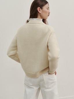 Undyed ecru Chunky field jumper The CHUNKY FIELD Navygrey    - Collagerie