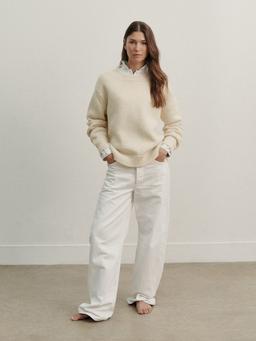 Undyed ecru Chunky field jumper The CHUNKY FIELD Navygrey    - Collagerie