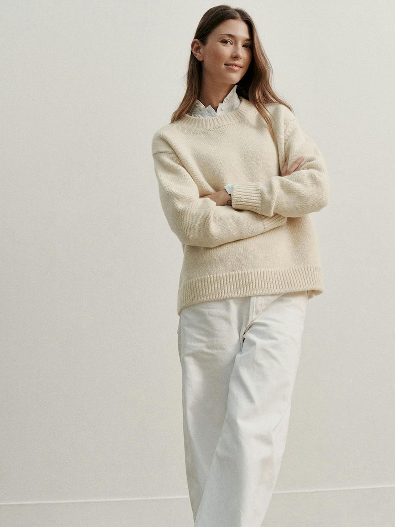 Undyed ecru Chunky field jumper The CHUNKY FIELD Navygrey    - Collagerie