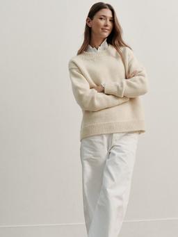 Undyed ecru Chunky field jumper The CHUNKY FIELD Navygrey    - Collagerie