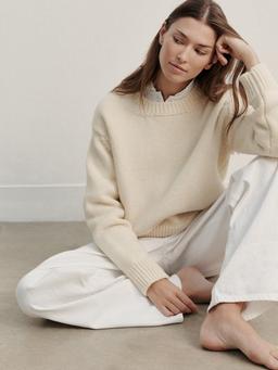 Undyed ecru Chunky field jumper The CHUNKY FIELD Navygrey    - Collagerie